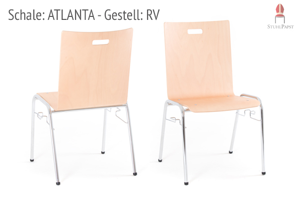 Edler Holzschalenstuhl wahlweise mit Reihenverbinder